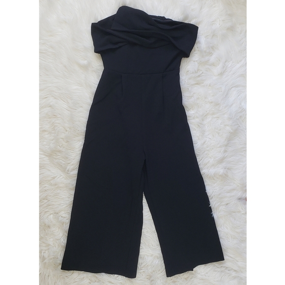 One One Six Front Bow Strapless Black Jumpuit - Picture 3 of 7